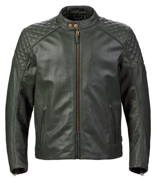 Triumph - Braddan Leather Motorcycle Jacket - Green