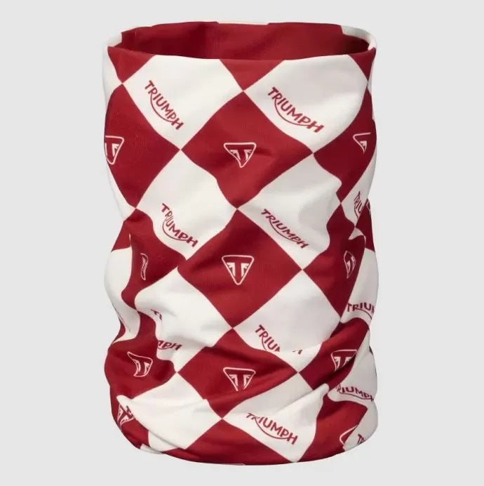 Triumph Harlequinn Neck Tube - Red/Bone - MTUS24205