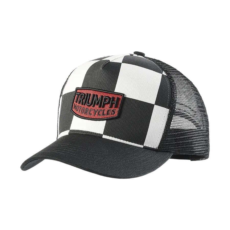 TRIUMPH PRITCHARD TRUCKER CAP IN BLACK, BONE AND RED