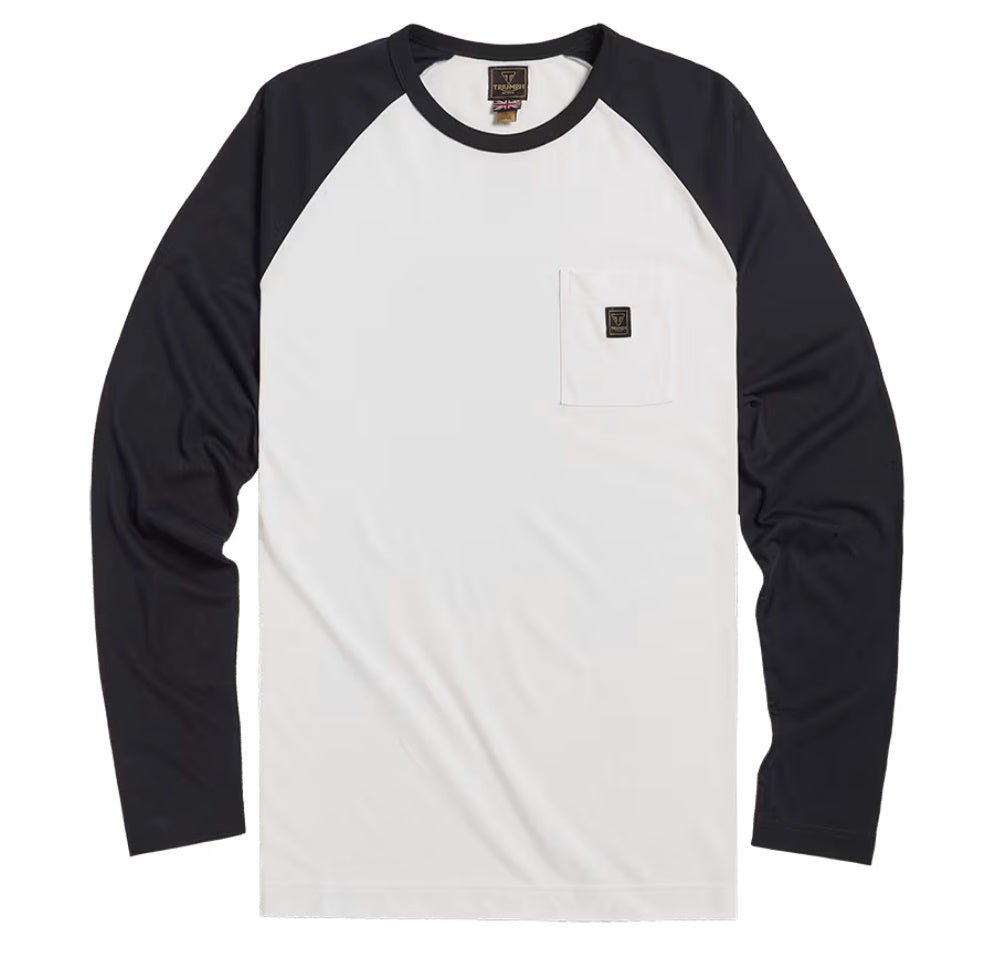 Triumph Blackwell White & Black Long Sleeve Tee - MTLS2336