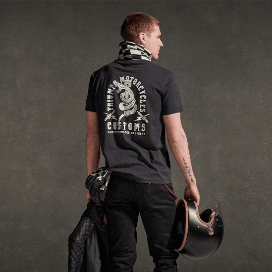 Triumph Snake Pitt Tee in Black & Bone