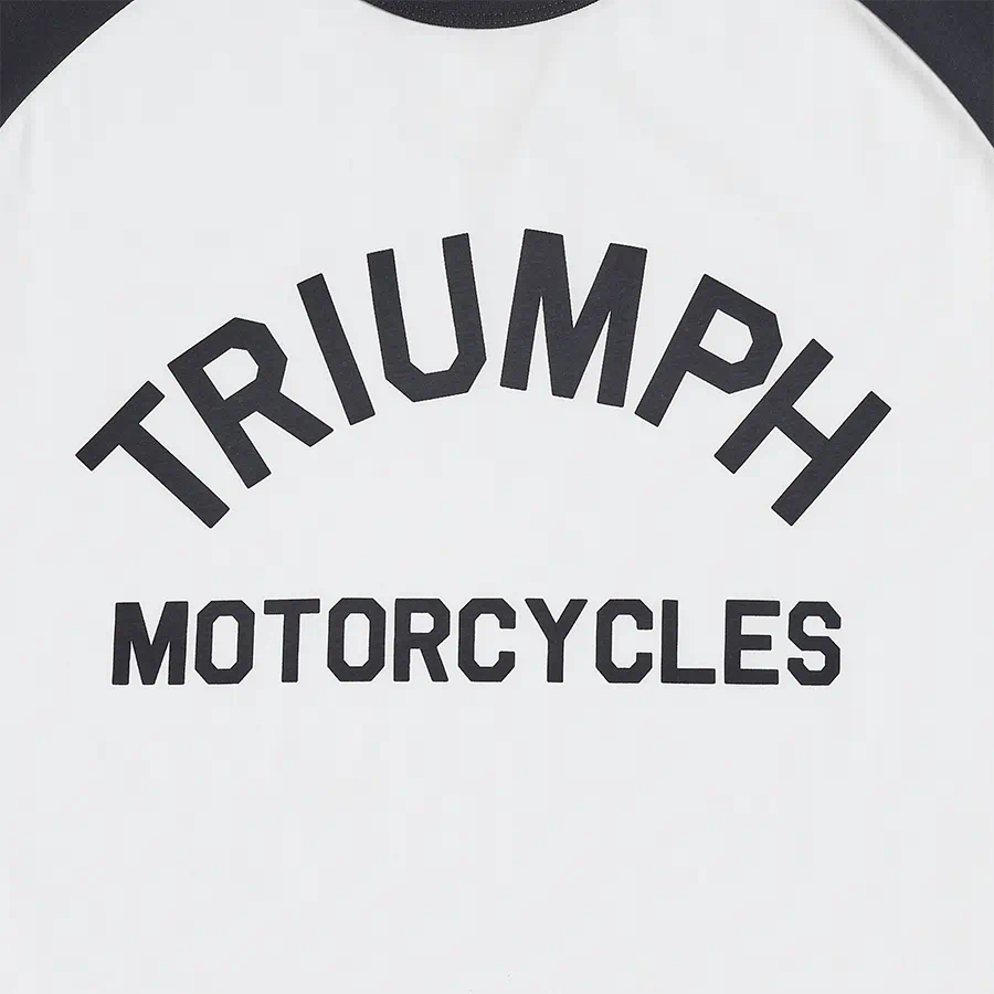 TRIUMPH SALTERN CONTRAST SLEEVE TEE IN WHITE AND BLACK