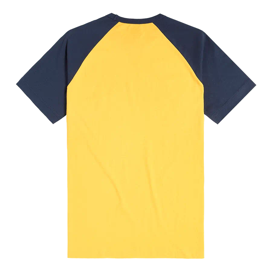 TRIUMPH SALTERN CONTRAST SLEEVE TEE IN GOLD AND NAVY