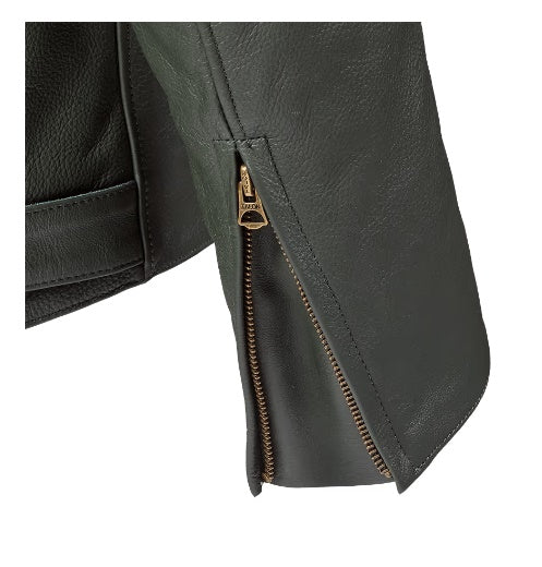 Triumph - Braddan Leather Motorcycle Jacket - Green