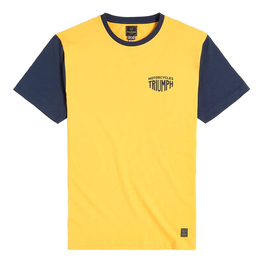 Triumph Fenland Gold & Navy Tee