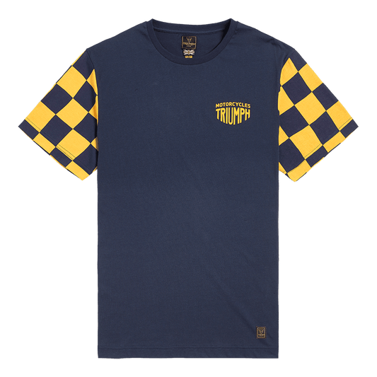 Triumph Preston Navy & Yellow Checkerboard Tee
