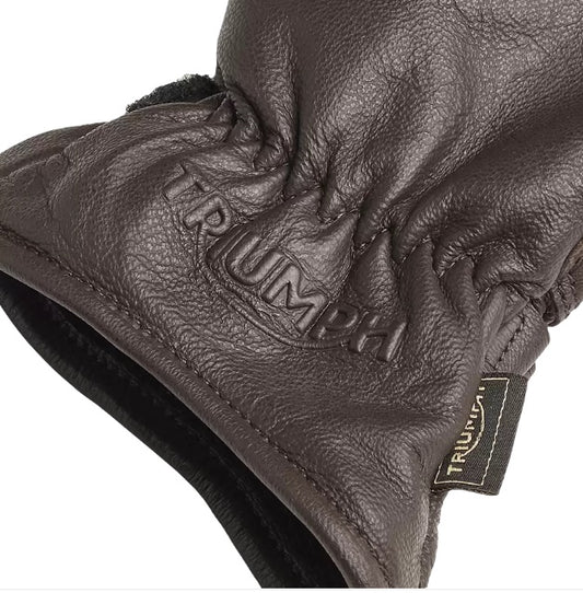 Triumph Vance Brown Leather Gloves - Medium