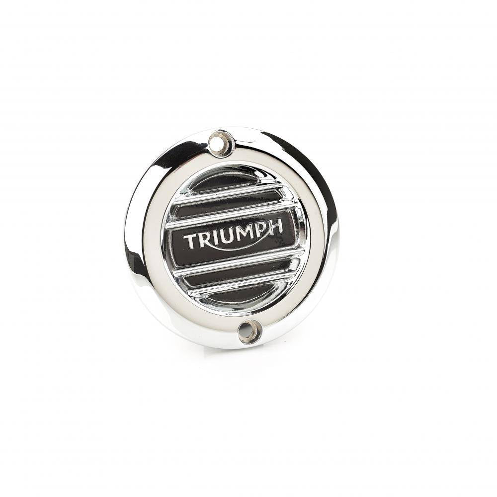 Triumph Chrome Clutch Badge - Ribbed [LIMITED STOCK]