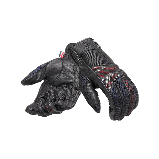 TRIUMPH FLAG MESH AND LEATHER MOTORCYCLE GLOVES