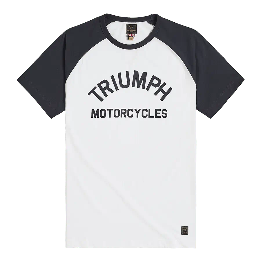 TRIUMPH SALTERN CONTRAST SLEEVE TEE IN WHITE AND BLACK